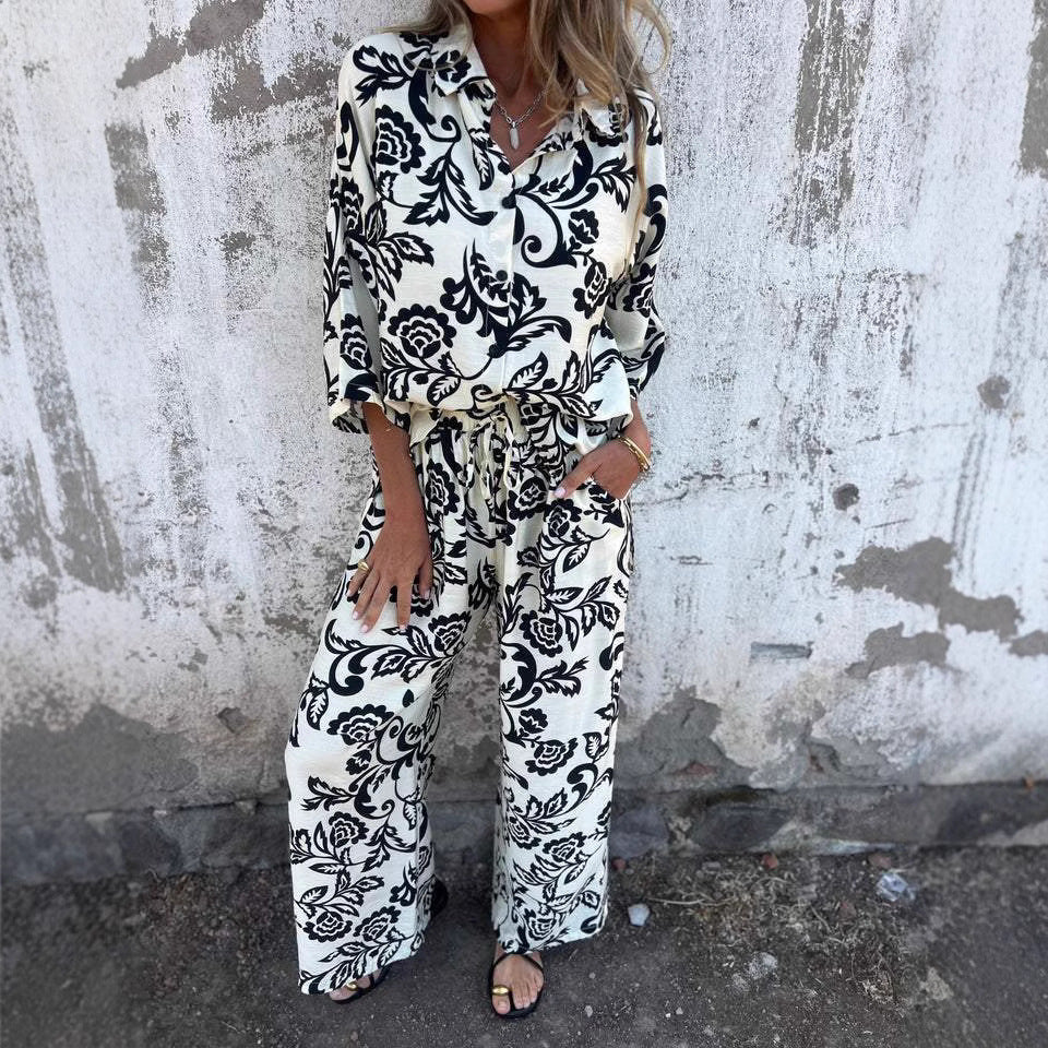 LIENE | Groene en Zwarte Boho Chique Set – Comfortabele Bohemian Outfit