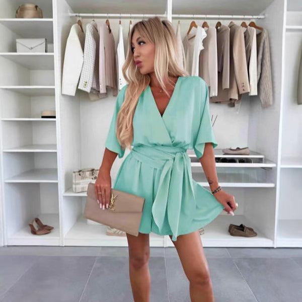 ESILA | Elegante Overslag Playsuit – Vrouwelijke Chic in Meerdere Kleuren