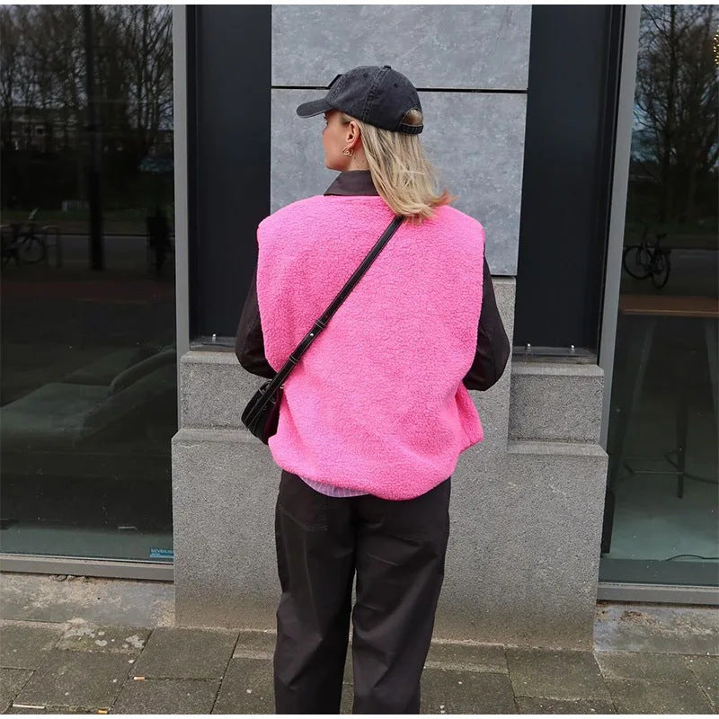 MERCEDES | Teddy Bodywarmer Dames – Fluffy Gilet voor de Wat Koudere Dagen