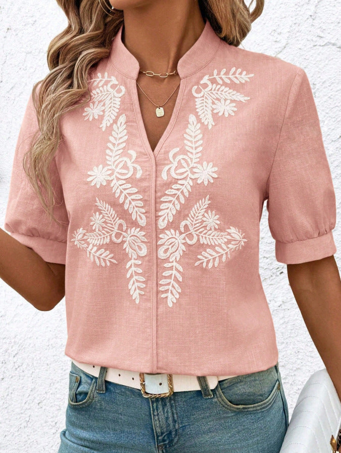 MARGO | Zomerse Katoenen Blouse met Borduursels – Elegante Boho Look