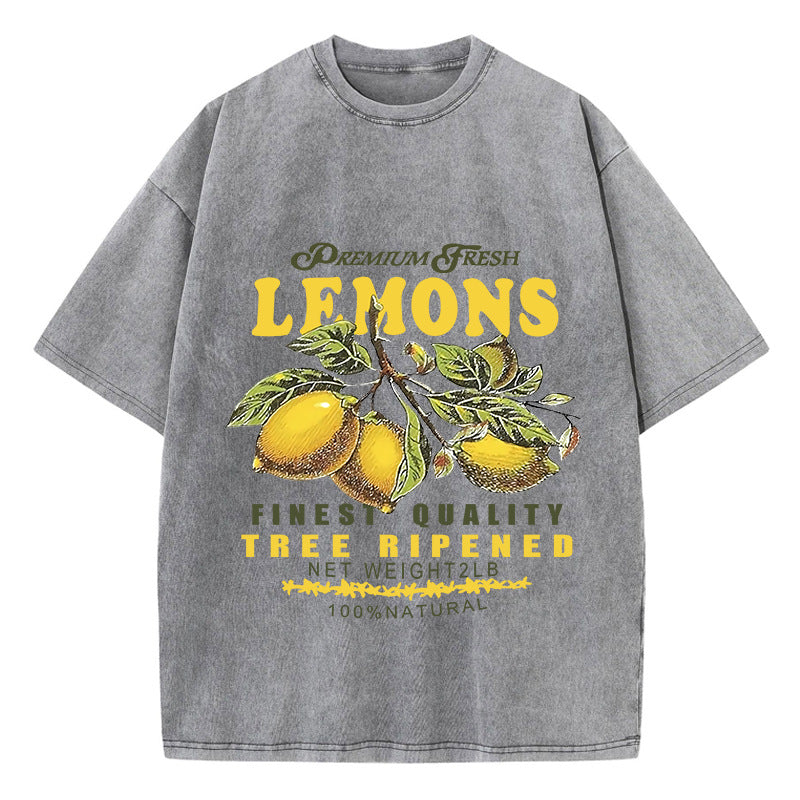 MYRA | T-shirt met Citroenprint – Premium Fresh Lemons