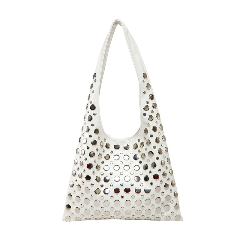 BIRGIT | Schoudertas met Studs – Stoere Leren Look Tas voor Dames