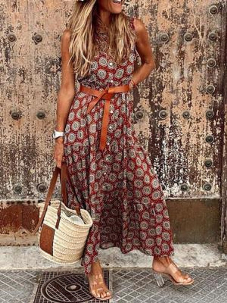 ISALIE | Boho Print Maxi Jurk – Zomerse Eyecatcher in 3 Kleuren