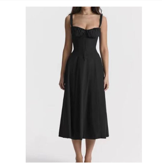 SOPHIE | Elegante Zomerjurk voor Dames met Gestruinde Top en Vloeiende Pasvorm
