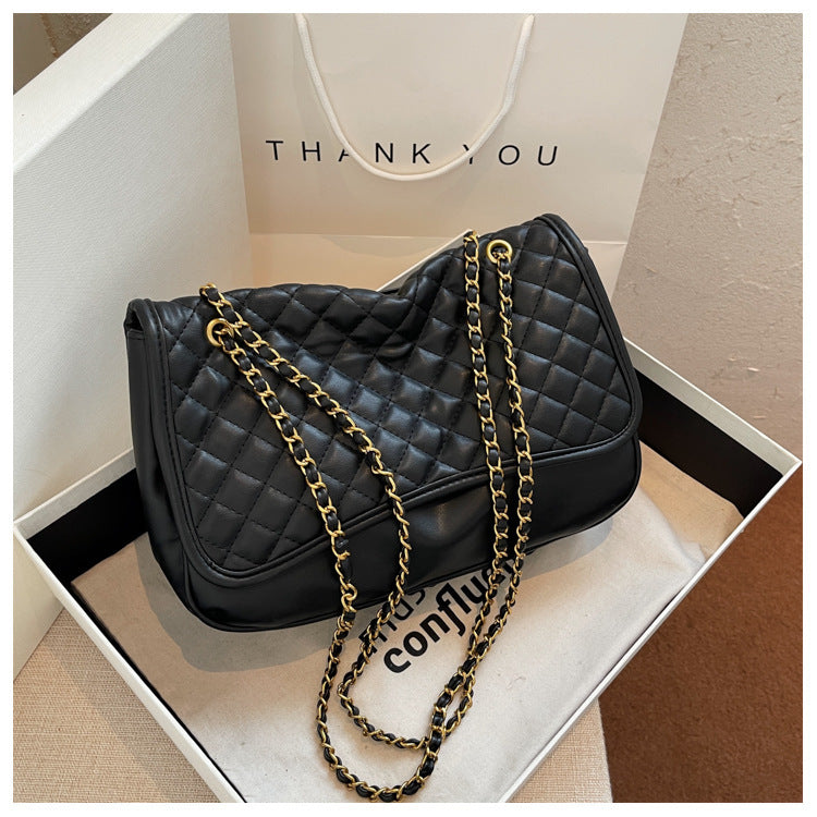 IVANA | Gewatteerde Schoudertas Dames met Goudkleurige Ketting – Luxe Crossbody Tas