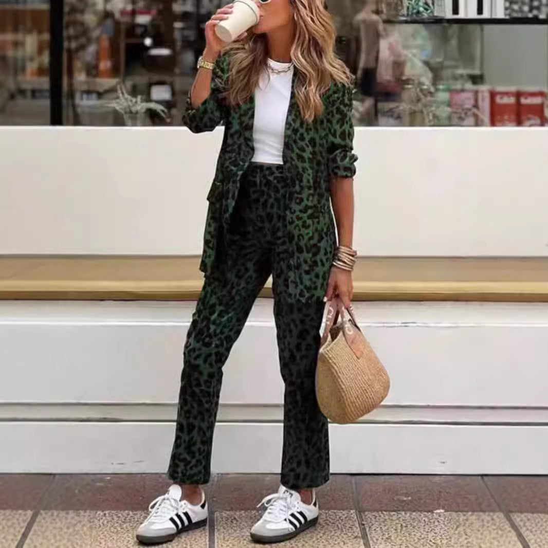 LILI | Trendy Leopard Print Set – Blazer en Broek voor Dames