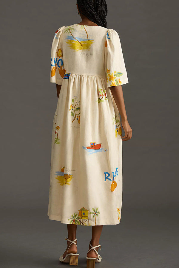 KATJA | Zomerse Luchtige Jurk voor Dames met print