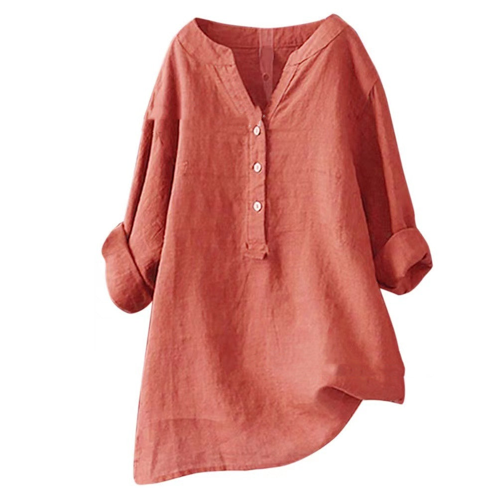JILKE | Linnen Tuniek Dames met Knoopsluiting – Luchtige Oversized Blouse in Meerdere Kleuren