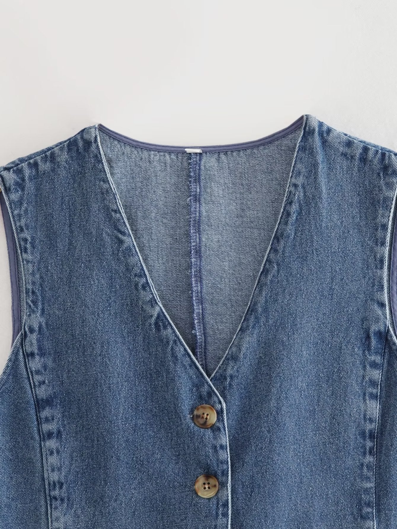YASMINE | Denim Gilet met Knoopsluiting – Tijdloze Spijkerstof Look voor Dames