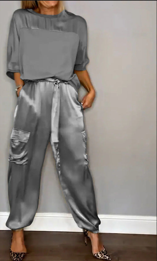 ISABELLE | Satijnen Two-Piece Set Dames – Luxe Outfit in Meerdere Kleuren