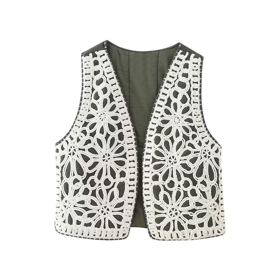 LAURIE | Boho Gilet met Borduursels – Statement Vest voor Dames