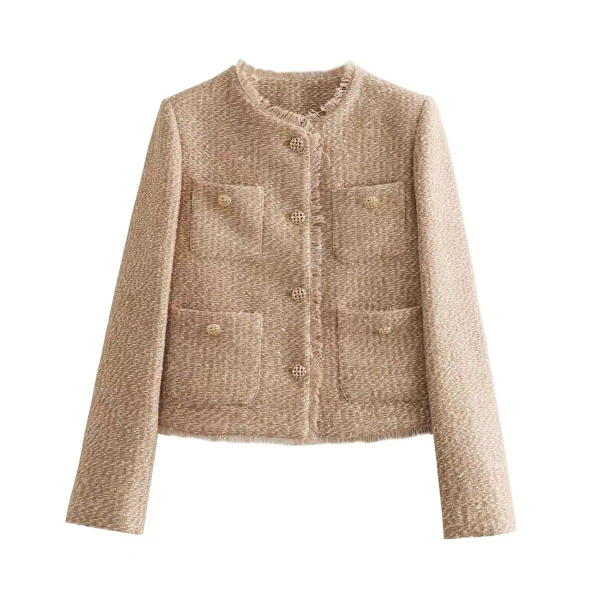 BIEN | Tweed Jasje met Goudkleurige Knopen – Elegant en Tijdloos | Dames Blazer