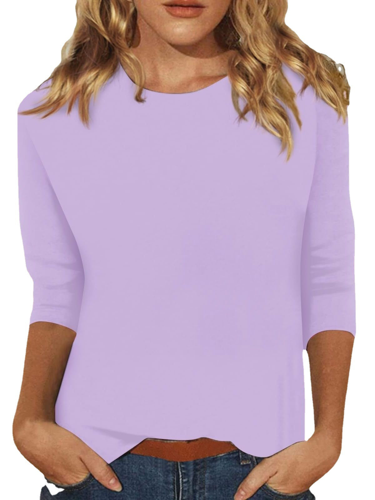 IMME | Basic Katoenen Top met 3/4 Mouwen