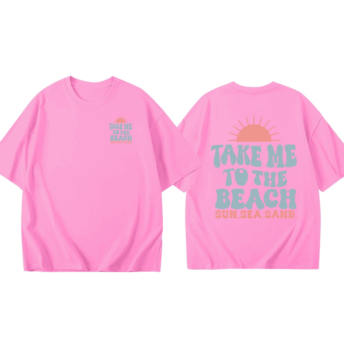 JIP | Take Me To The Beach T-shirt – Oversized Zomershirt Unisex met Strandprint