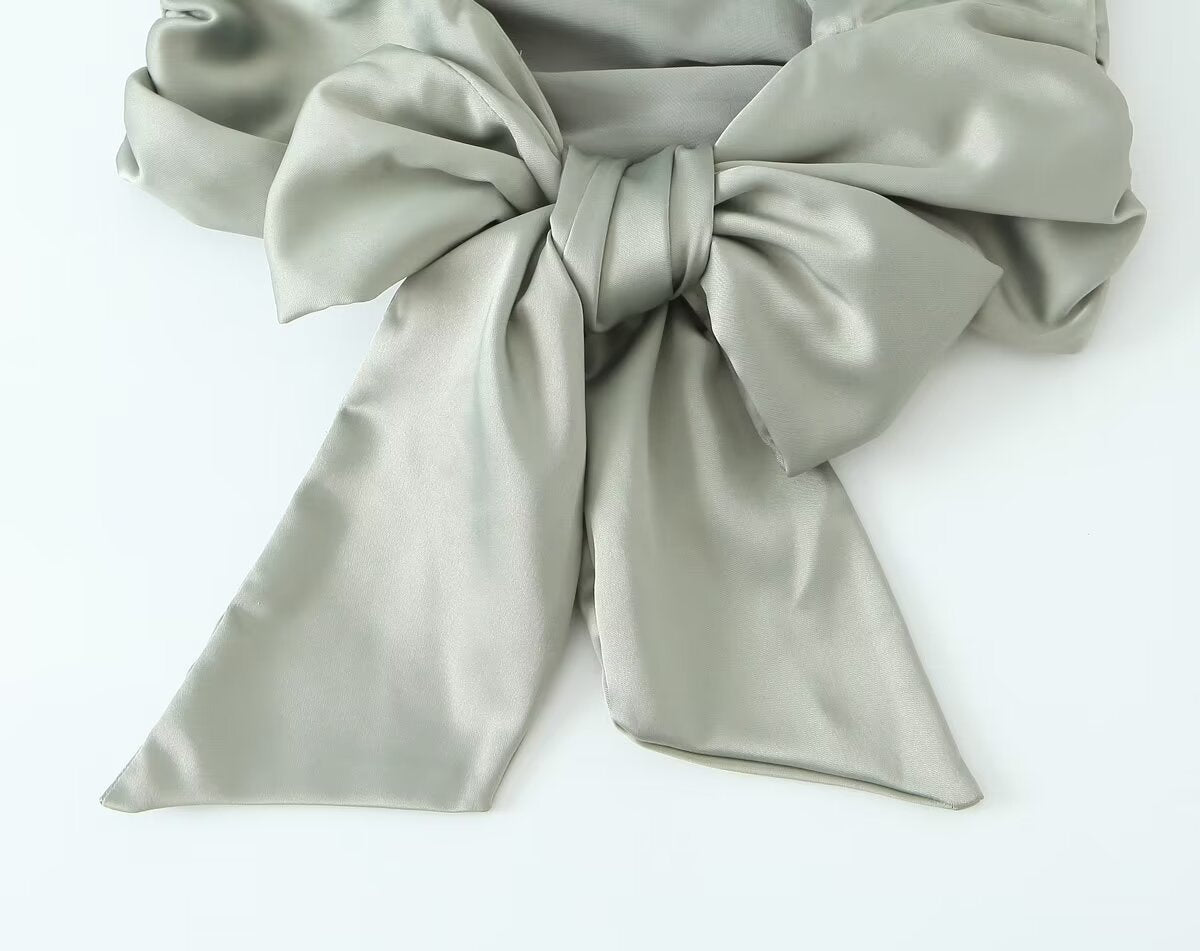 WILLEMIJN | Mouwloze Top Dames – Elegante Top met Strik op de Rug