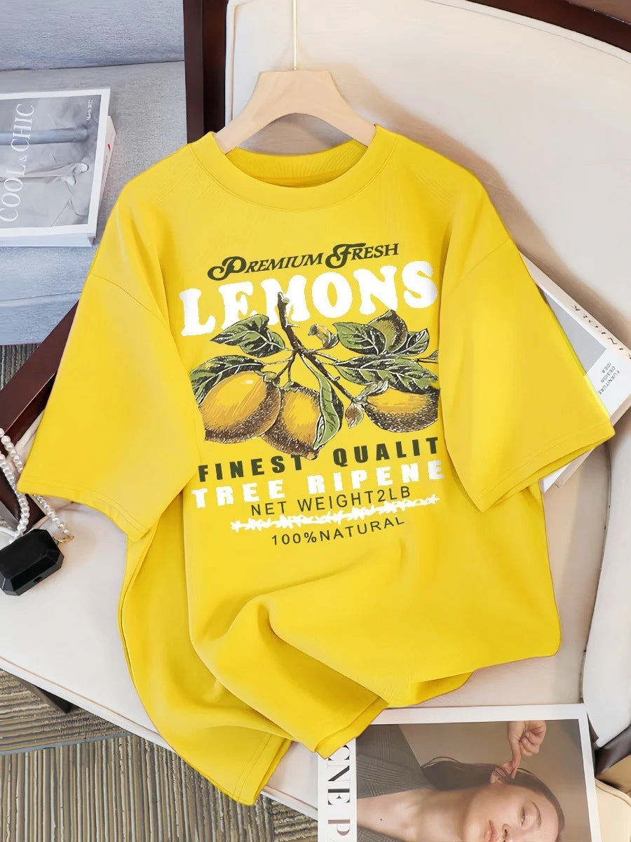 DOMINIQUE | Unisex T-shirt met Citroenprint – Comfort & Stijl voor Iedereen