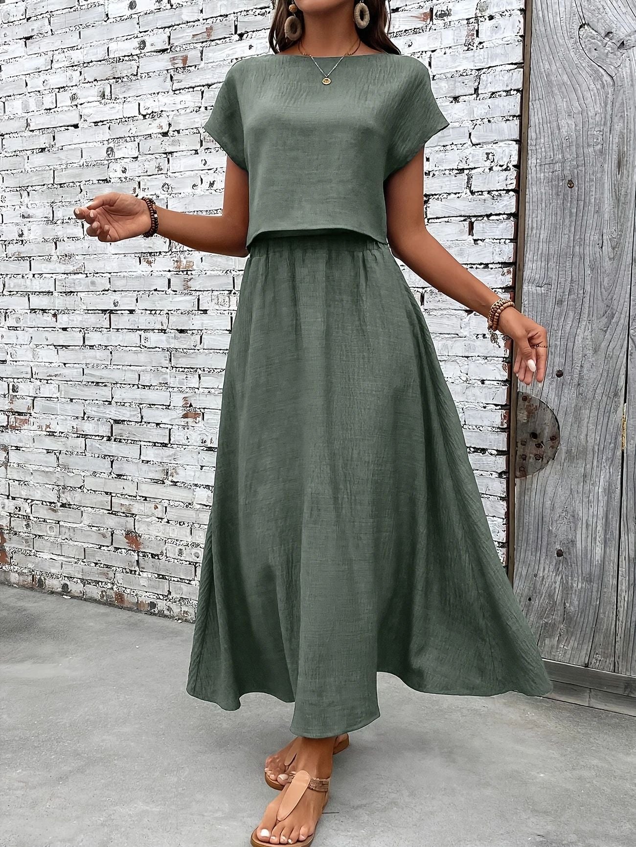 NIKKY | Linnenlook Zomerset – Luchtig & Chic Tweedelig Outfit