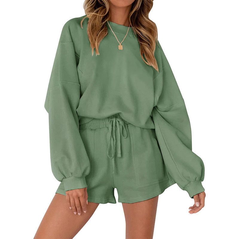 ELYNE | Loungewear Set Dames – Oversized Trui met Short in Pastelkleuren
