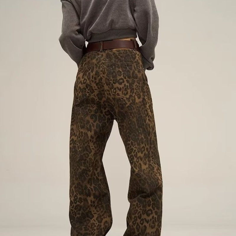 FAUVE | Statement Piece Alert: Leopard Print Wide-Leg Jeans