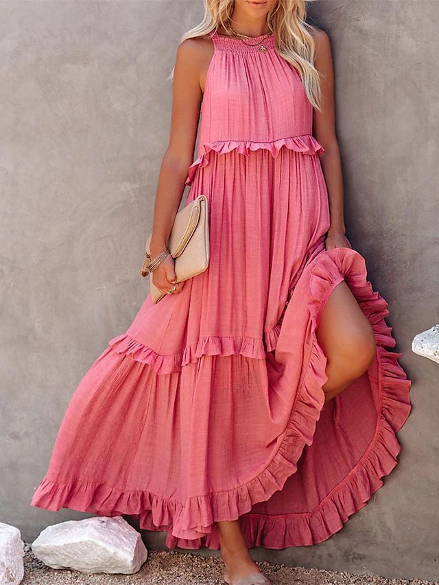 MARCELINE | Ruffle Maxi Jurk – Luchtige Zomerjurk met Volants