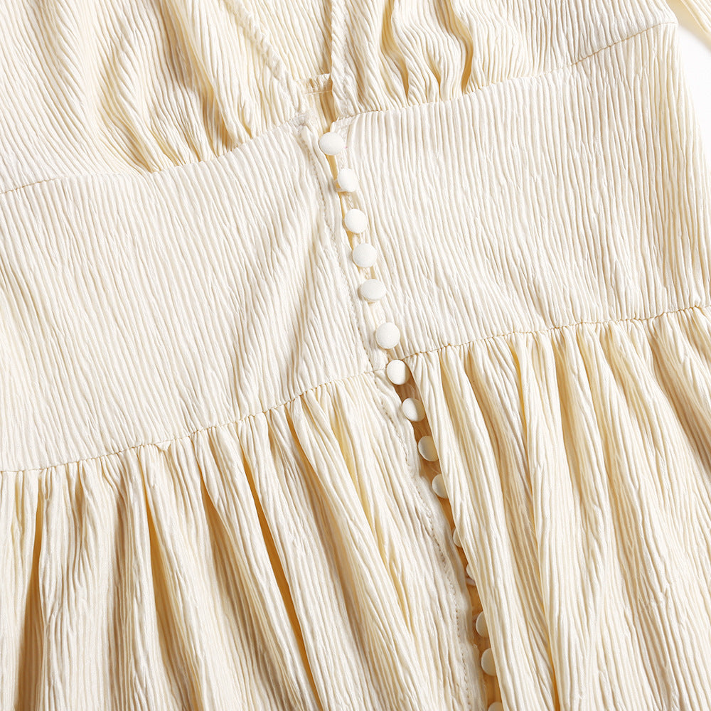 KATELIJN | Bohemian Maxi Jurk met Knoopsluiting – Luchtige Lange Mouwen