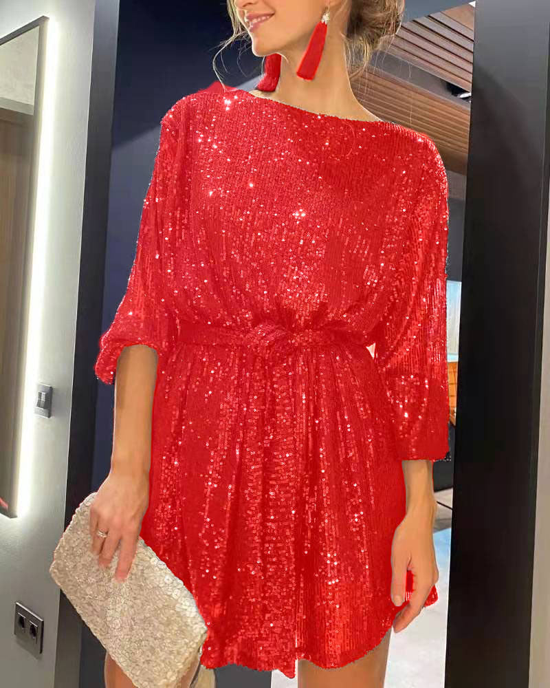 CARICE | Paillettenjurk Dames – Feestelijke Glitterjurk met Elegante Pasvorm in Diverse Kleuren