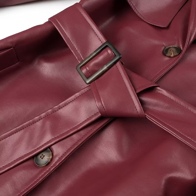 HOPE | Bordeauxrode leren jas voor dames!