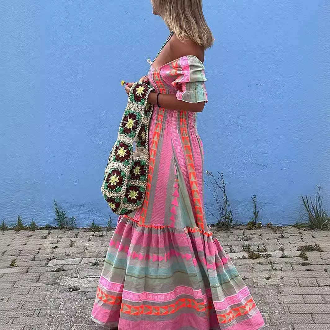 LIANNE | Bohemian Regenboog Jurk – Kleur & Comfort in Één