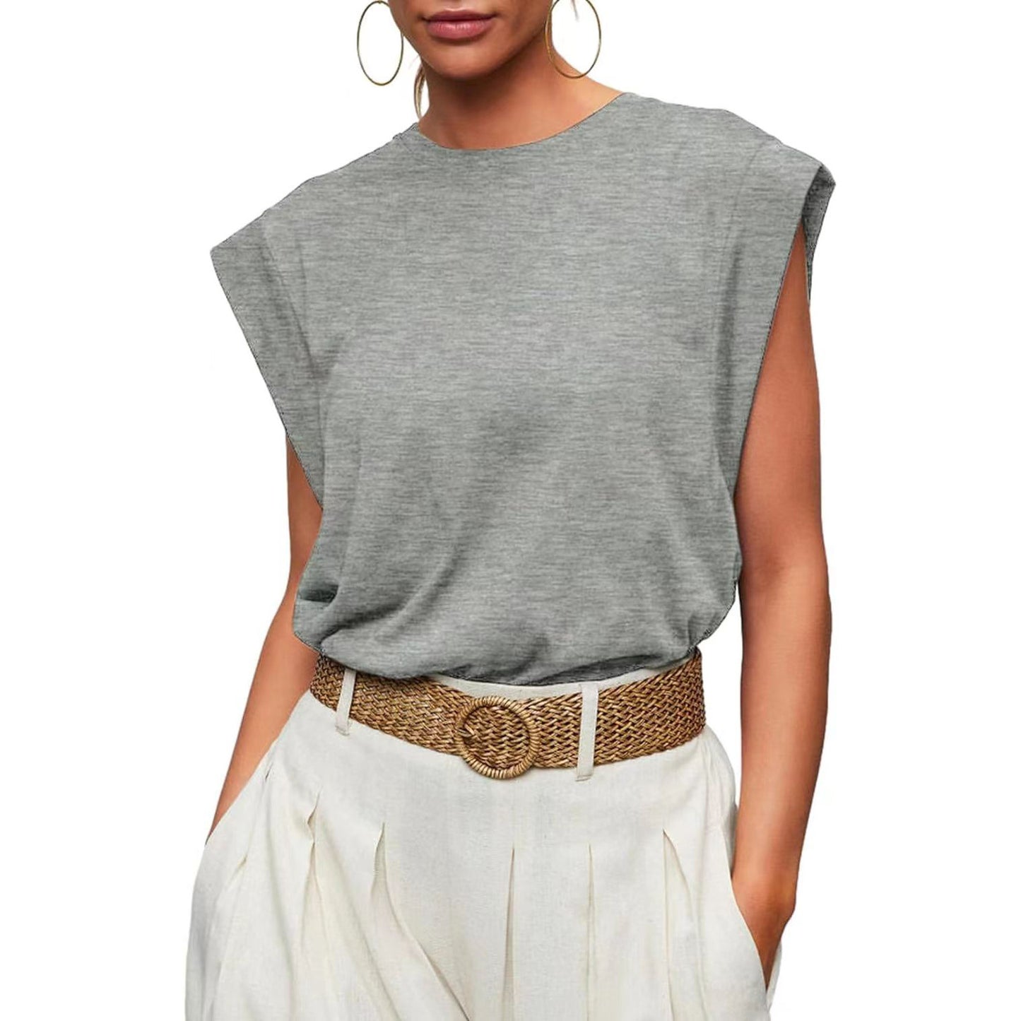 MOLLY | Mouwloze Top met Schouderdetail – Stoer, Vrouwelijk & Tijdloos Casual