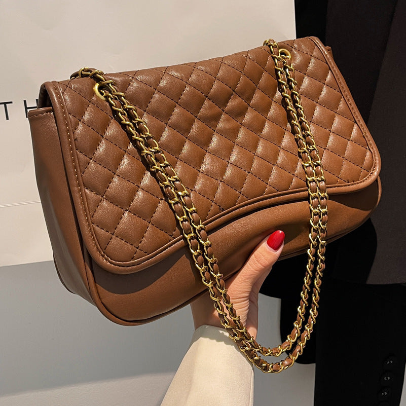 IVANA | Gewatteerde Schoudertas Dames met Goudkleurige Ketting – Luxe Crossbody Tas