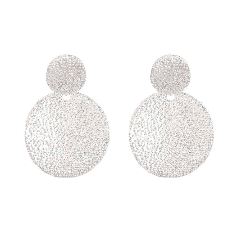 STACY | Minimalistische Ronde Oorbellen met Textuur – Goud, Zilver & Zwart