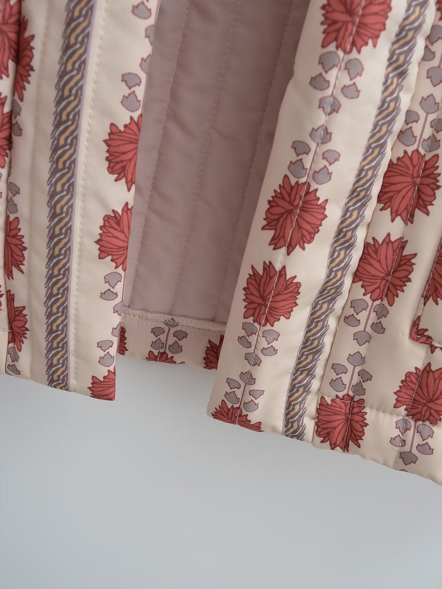 NANOU | Boho Kimono Blazer – Katoenen Printjack met Plantenmotief