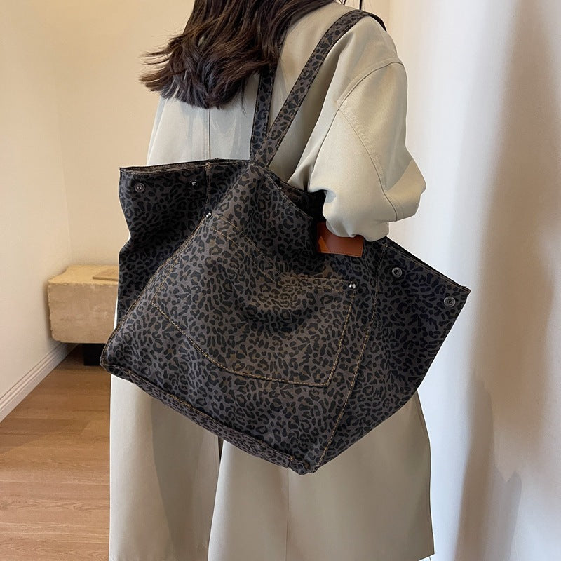 JULA | Leopard Shopper Tas XL – Grote Panterprint Totebag voor Dames