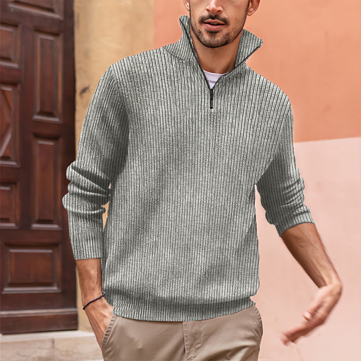 NICK | Heren Trui met Ritskraag – Stijlvolle Half-Zip Pullover van Zachte Knit