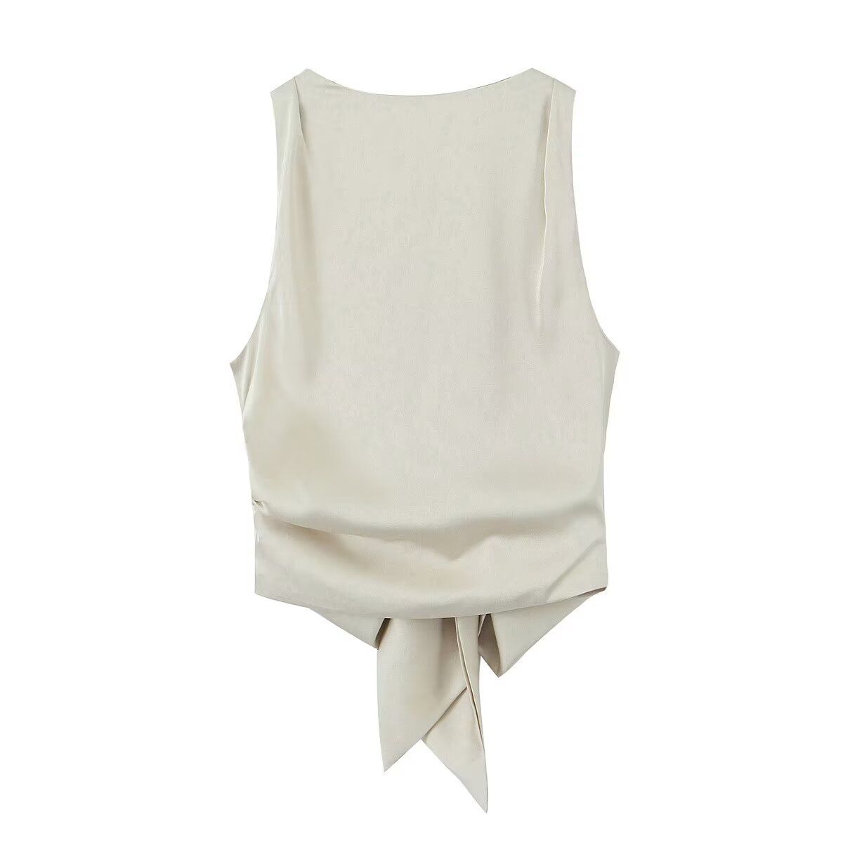 WILLEMIJN | Mouwloze Top Dames – Elegante Top met Strik op de Rug