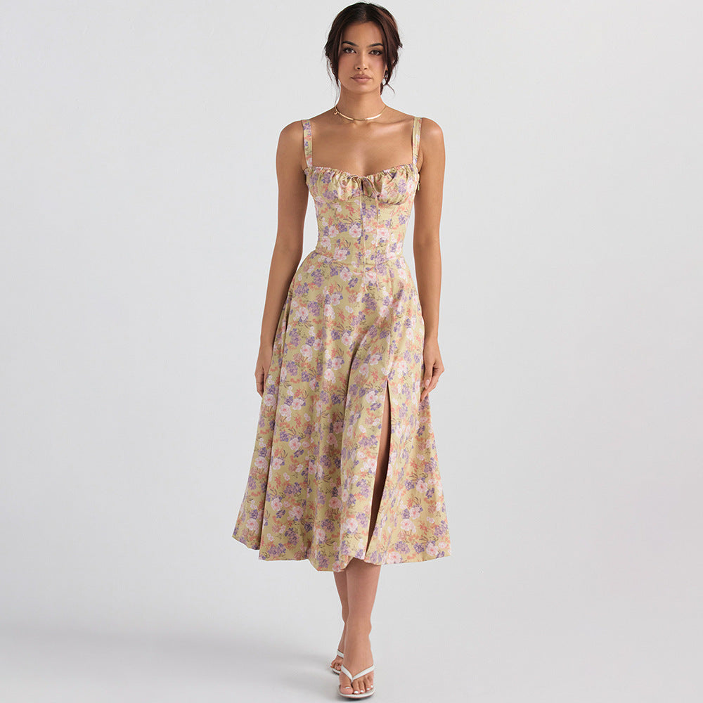 SOPHIE | Elegante Zomerjurk voor Dames met Gestruinde Top en Vloeiende Pasvorm