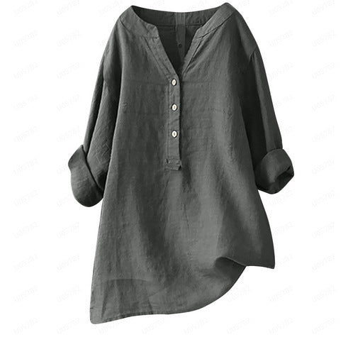 JILKE | Linnen Tuniek Dames met Knoopsluiting – Luchtige Oversized Blouse in Meerdere Kleuren