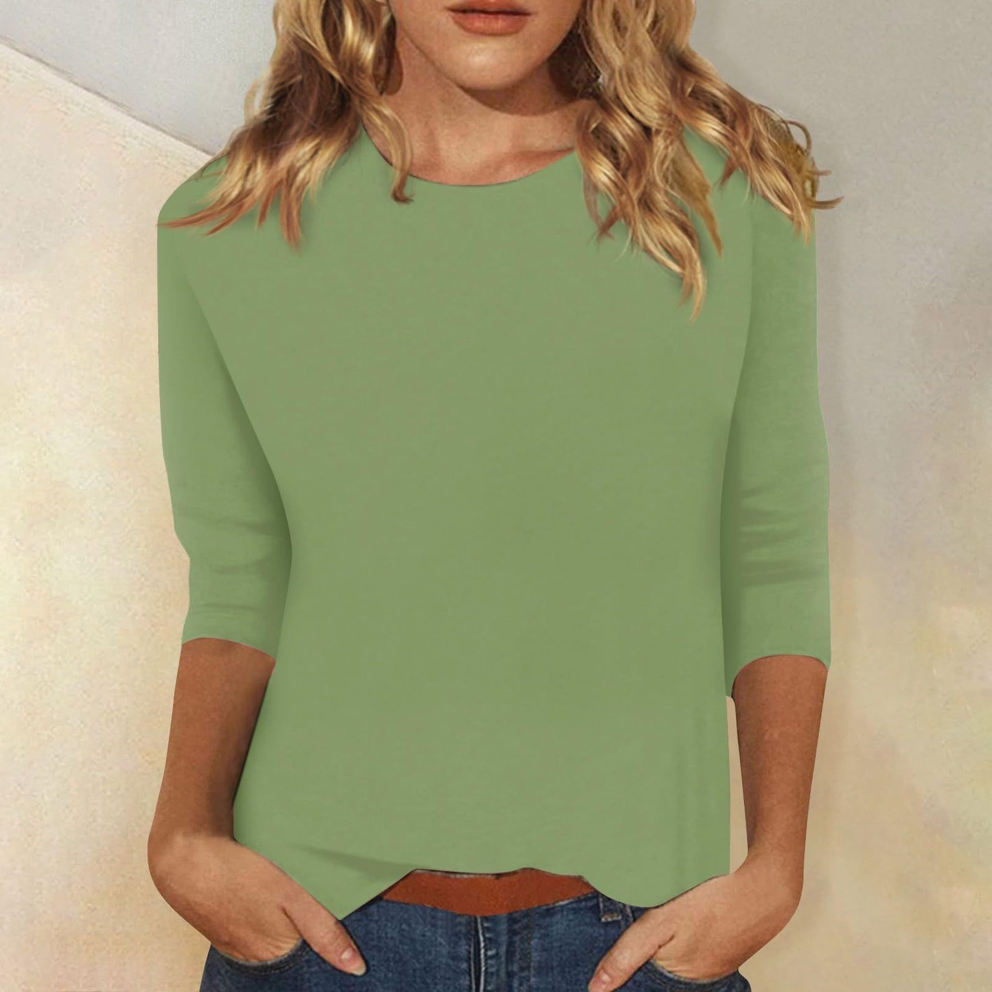 IMME | Basic Katoenen Top met 3/4 Mouwen