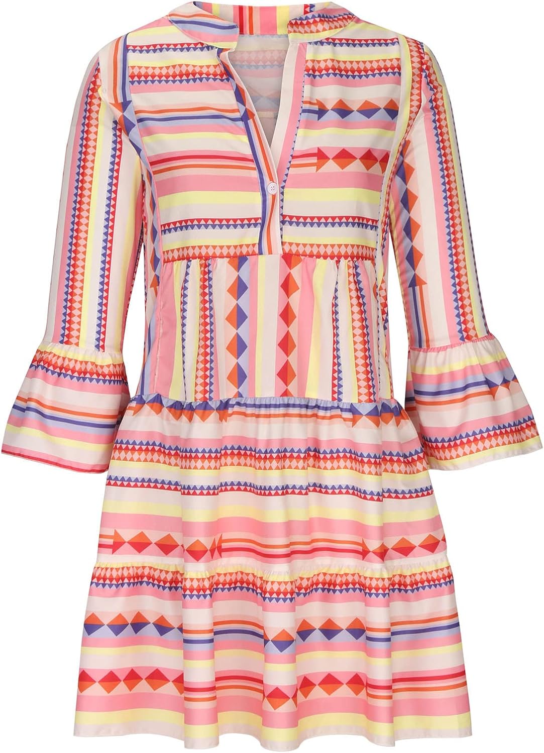 PUCK | Zomerse Boho Jurk met Strepen – Kleurrijke Eyecatcher