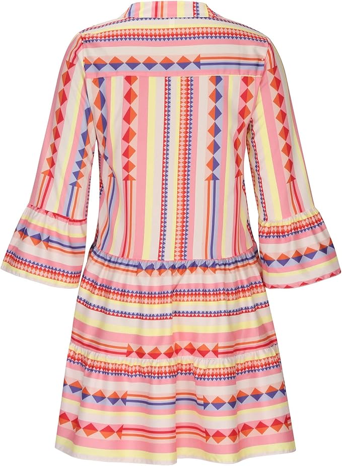 PUCK | Zomerse Boho Jurk met Strepen – Kleurrijke Eyecatcher
