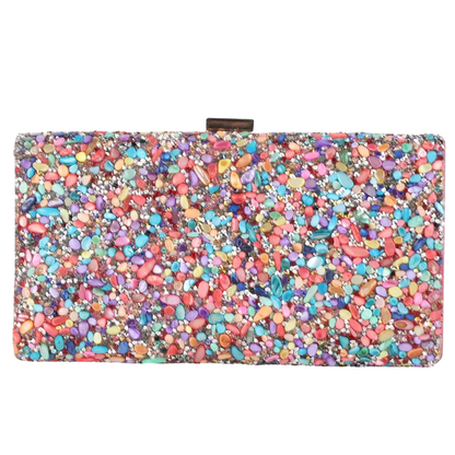 DOUTZE Glinsterende Party Clutch – Luxe Handtas met Edelsteenlook