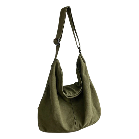 AURELIE Minimalistische Canvas Schoudertas – Ruim & Stijlvol