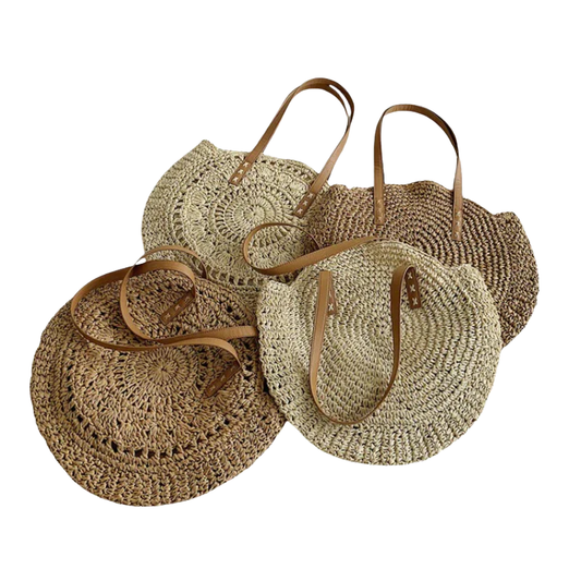 AMALIA Ronde Stijlvolle Rieten Shopper - Boho Chic
