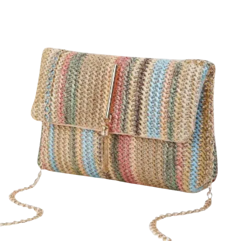 ELLA Rainbow Chic Clutch – Vrolijke Elegantie met Gouden Details