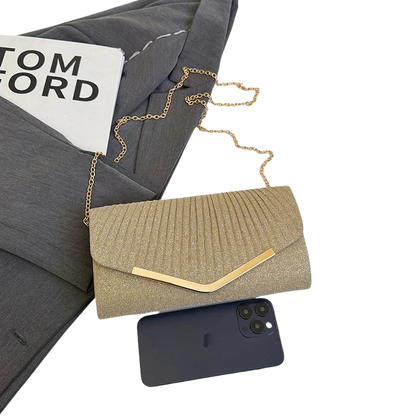 NOVI Glitter Avondtas – Luxe Clutch met Gouden Details