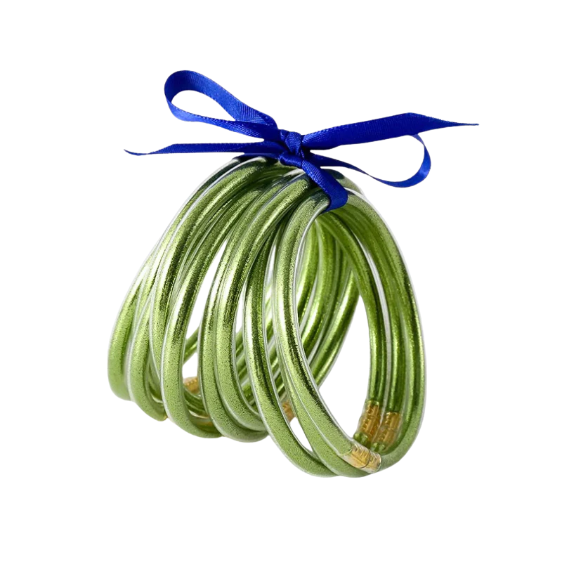 JULIE Set van 10 Gouden Siliconen Armbanden – Flexibel & Waterbestendig