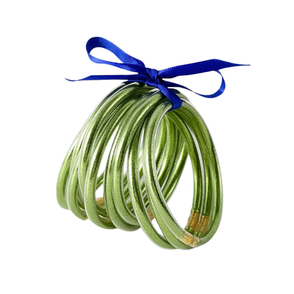 JULIE Set van 10 Gouden Siliconen Armbanden – Flexibel & Waterbestendig