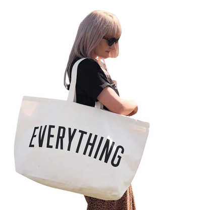 VALLERIE Oversized Shopper Tas EVERYTHING - Grote Tote Bag Zwart/Wit