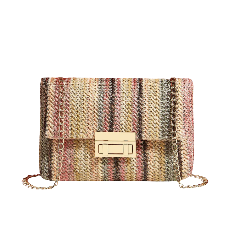 ELLA Rainbow Chic Clutch – Vrolijke Elegantie met Gouden Details