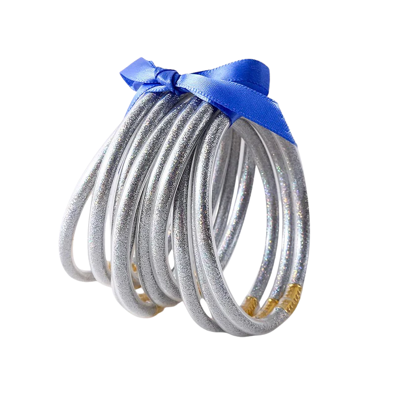 JULIE Set van 10 Gouden Siliconen Armbanden – Flexibel & Waterbestendig